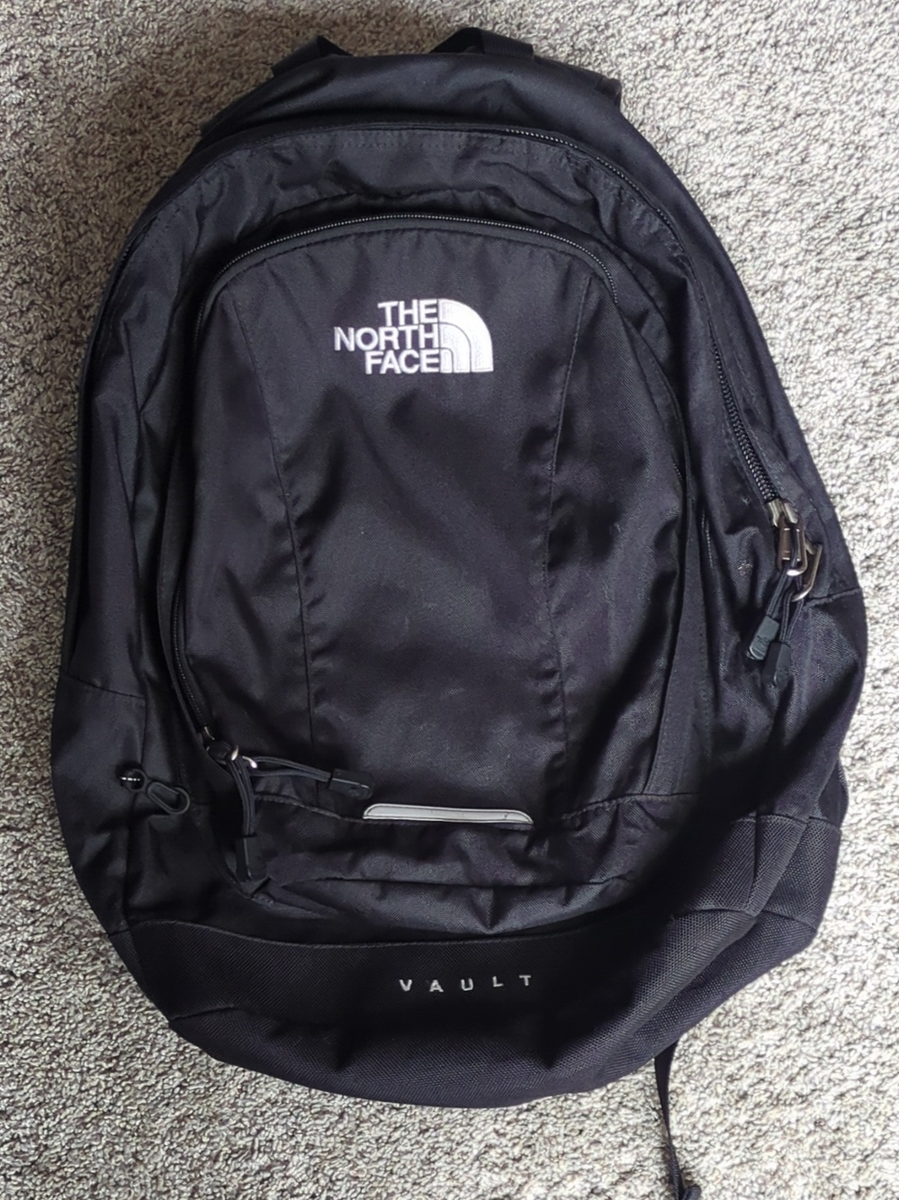 The North Face Black Vault Backpack with White Logo